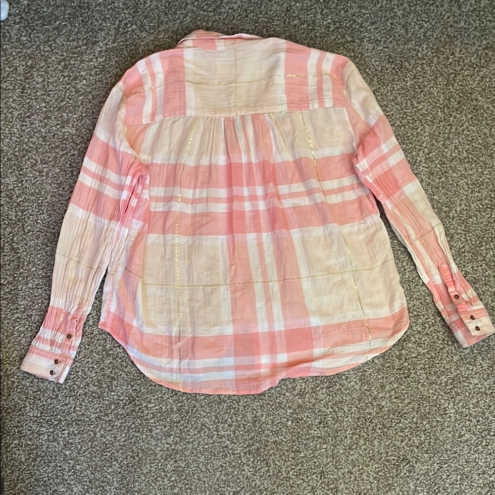 Anthropologie Holding Horses Gailen Plaid Long Sleeve Button Down Blouse - Picture 3 of 6